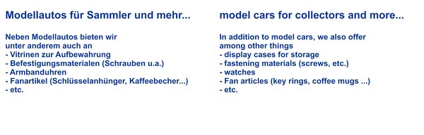 Modellautos für Sammler und mehr +++ model cars for collectors and more +++