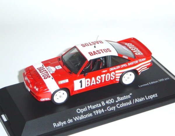 1:43 Opel Manta B 400 BASTOS Rallye de Wallonie 1984 #1 Guy Colsoul Alain Lopez SCHUCO 554601