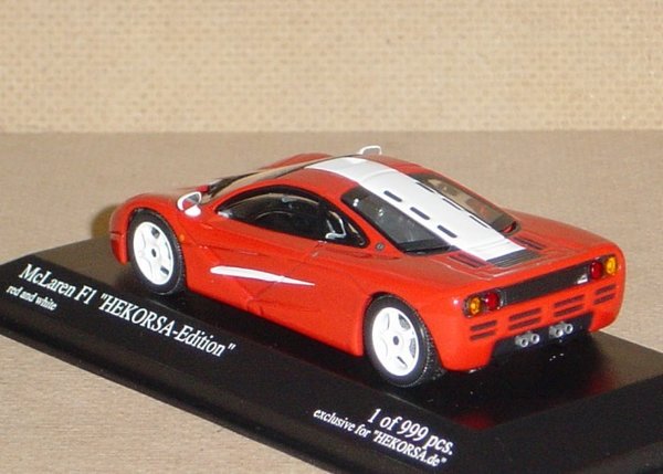 1:43 McLaren F1 Roadcar HEKORSA-Edition rot weiß limitiert auf 999 Stück Minichamps 533133441