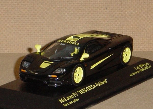 1:43 McLaren F1 Roadcar HEKORSA-Edition schwarz gelb limitiert auf 999 Stück Minichamps 533133443