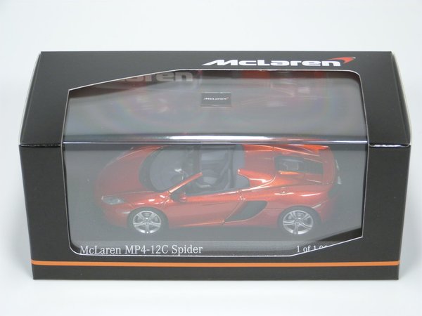 1:43 McLaren MP4-12C Spider 2012 vulkanorange volcano orange met. Minichamps 530133030