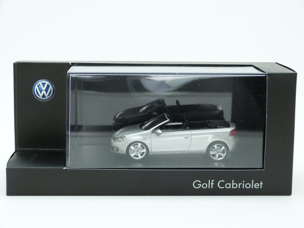 1:43 Volkswagen VW Golf 6 VI Cabriolet 2011 tungstensilber met. Schuco 5K7099300B7W