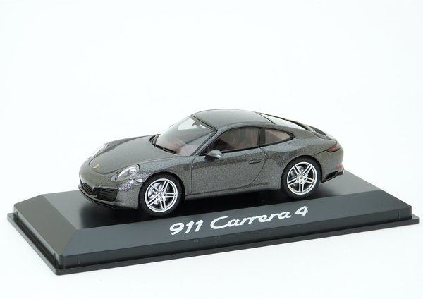 1:43 Porsche 911 Carrera 4 991.2 2015-2018 grau met. Herpa WAP0201030G