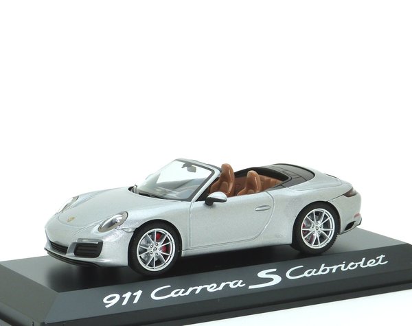 1:43 Porsche 911 Carrera S Cabriolet 991.2 2015-2018 silber met. Herpa WAP0201260G