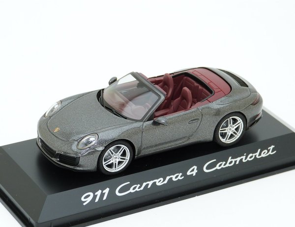 1:43 Porsche 911 Carrera 4 Cabriolet 991.2 2015-2018 grau met. Herpa WAP0201010G