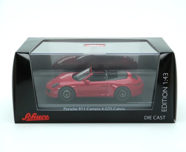 1:43 Porsche 911 Carrera 4 GTS Cabriolet 991 2014 indischrot Schuco 450758600