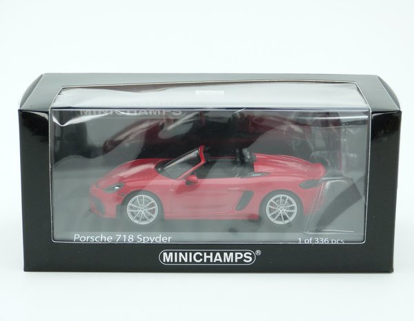 1:43 Porsche 718 Boxster Spyder 982 2020 indischrot Minichamps 410067702