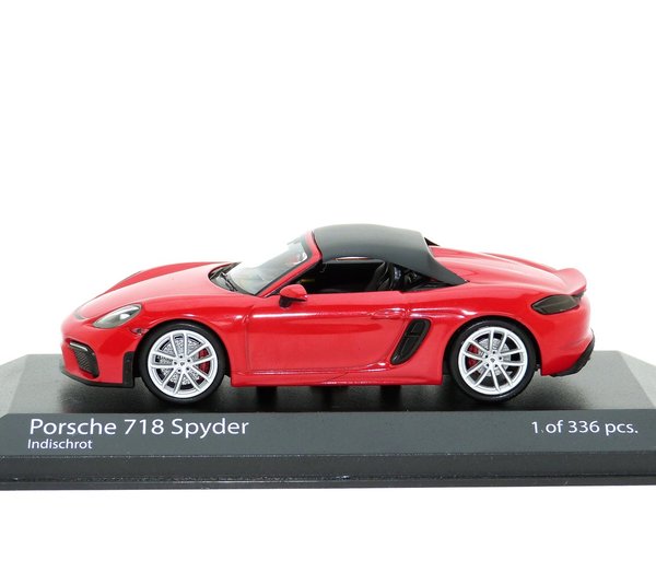 1:43 Porsche 718 Boxster Spyder 982 2020 indischrot Minichamps 410067702