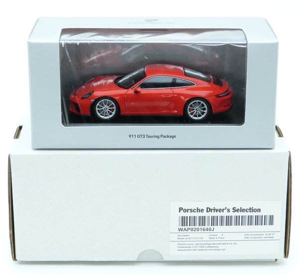 1:43 Porsche 911 GT3 Touring Paket Package 991.2 2018 lavaorange Spark WAP0201640J