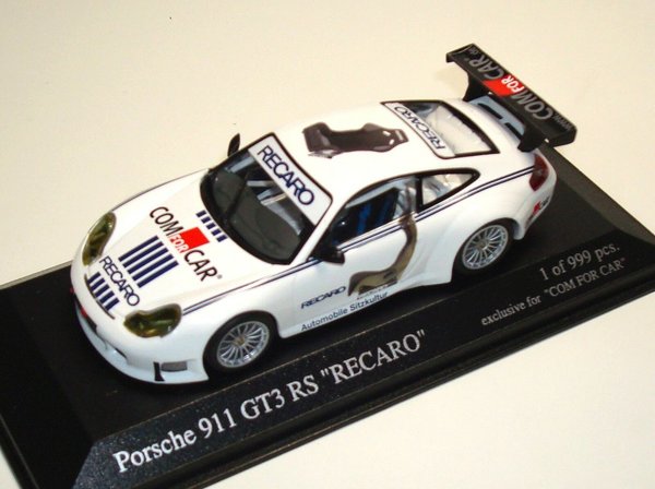1:43 Porsche 911 GT3 RS 996 ' RECARO / COM FOR CAR ' Minichamps 403016903