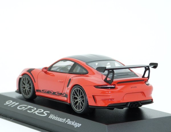 1:43 Porsche 911 GT3 RS Weissach Paket Package 991.2 2018 lavaorange Carbon Minichamps WAP0201620J
