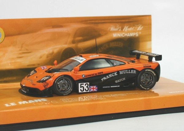 1:43 McLaren F1 GTR Franck Muller Watch 24H hrs. Le Mans 1996 #53 Minichamps 533164353