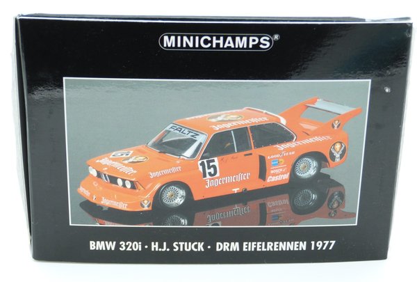 1:18 BMW 320i Gr.5 E21 DRM 1977 #15 Eifelrennen Jägermeister Hans-Joachim Stuck Minichamps 180772115
