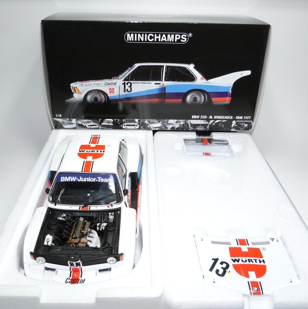 1:18 BMW 320i Gr.5 E21 DRM 1977 #13 Team Würth Manfred Winkelhock Minichamps 180772113