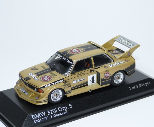 1:43 BMW 320i Gr.5 E21 DRM 1977 #4 Team Warsteiner GS-Tuning Jörg Obermoser Minichamps 400772305