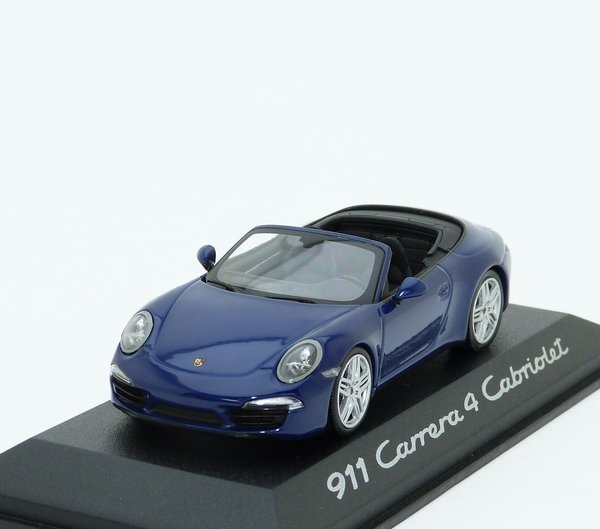 1:43 Porsche 911 Carrera 4 Cabriolet 991 2012-2015 aquablau met. Minichamps WAP0201110C