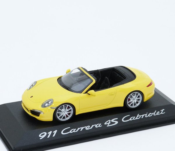 1:43 Porsche 911 Carrera 4S Cabriolet 991 2012-2015 racinggelb Minichamps WAP0201120C