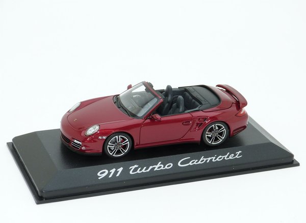 1:43 Porsche 911 Turbo Cabriolet 997.2 2010-2012 rubinrot met. Minichamps WAP0200130A