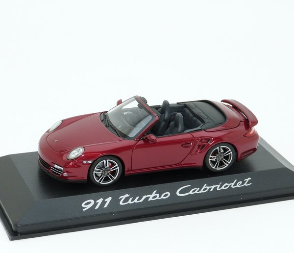 1:43 Porsche 911 Turbo Cabriolet 997.2 2010-2012 rubinrot met. Minichamps WAP0200130A