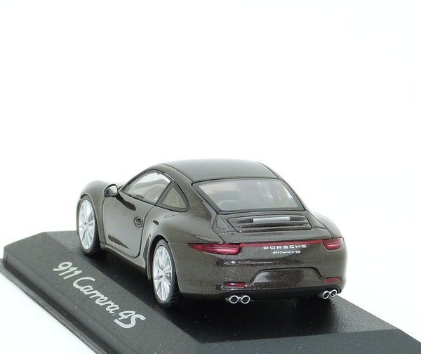 1:43 Porsche 911 Carrera 4S 991 2011-2015 anthrazitbraun met. Minichamps WAP0201100C